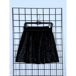 Few Moda Velvet A-Line Mini Skirt Womens S‎ Black Holiday Party Glam Whimsigoth